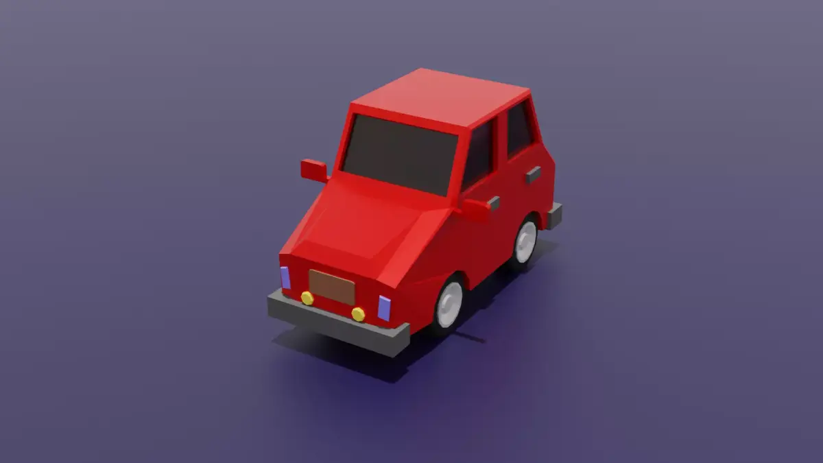 Free Low Poly Red Car 3D Model Game Ready Asset Free low-poly 3D model