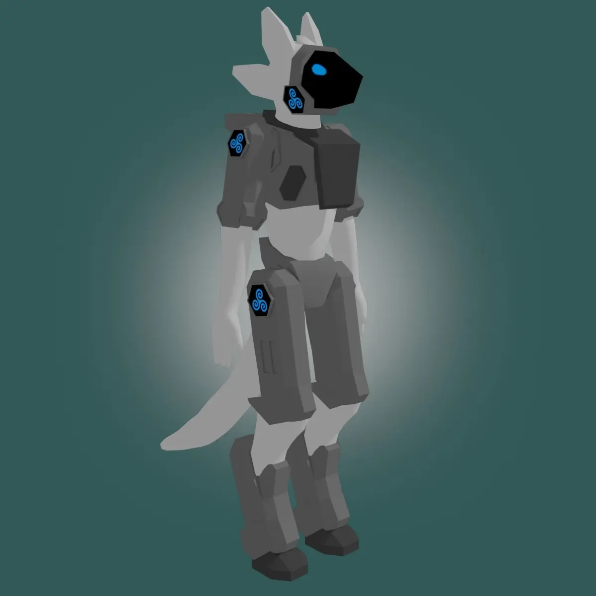 LowPoly Base Male Protogen Free low-poly 3D model