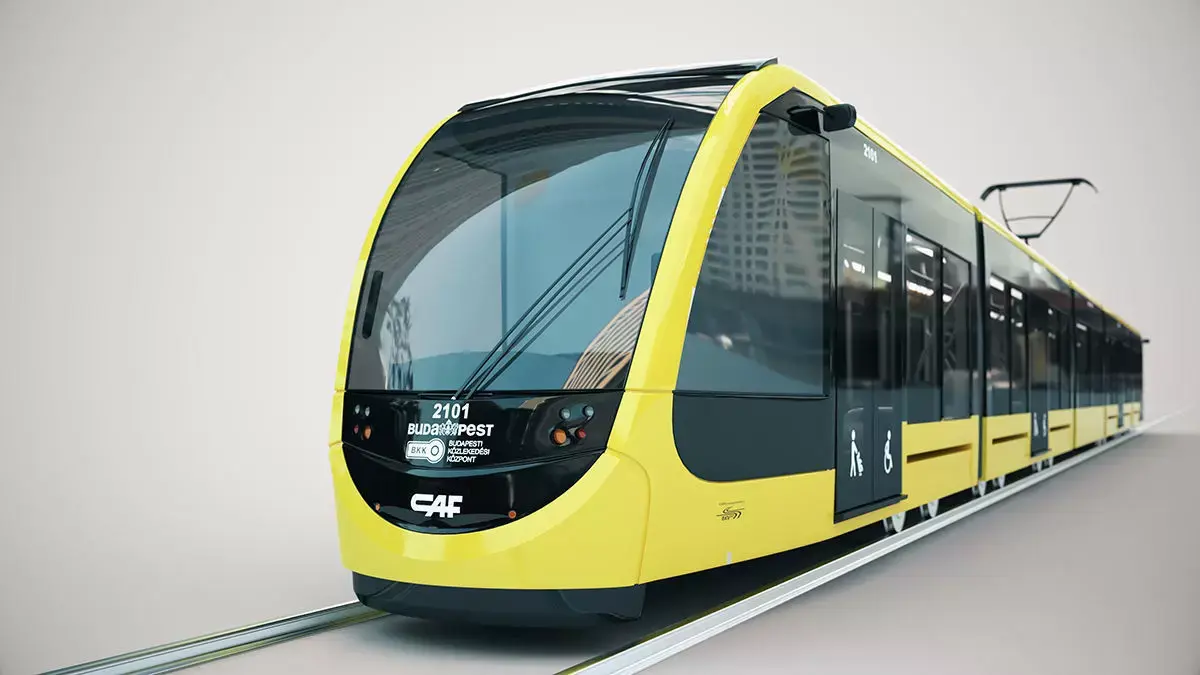 CAF Urbos tram 4k texture PBR ready Low-poly 3D model