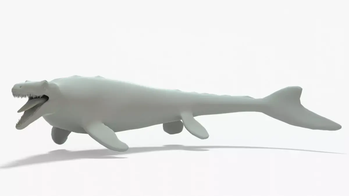 Mosasaurus Rigged Basemesh Low-poly 3D model