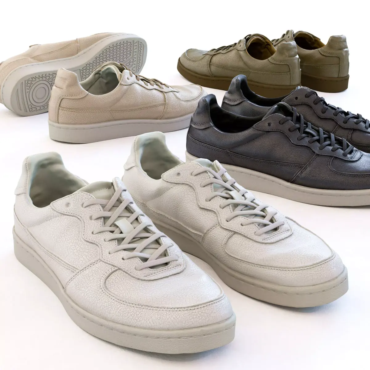 Sneakers three Low-poly 3D model