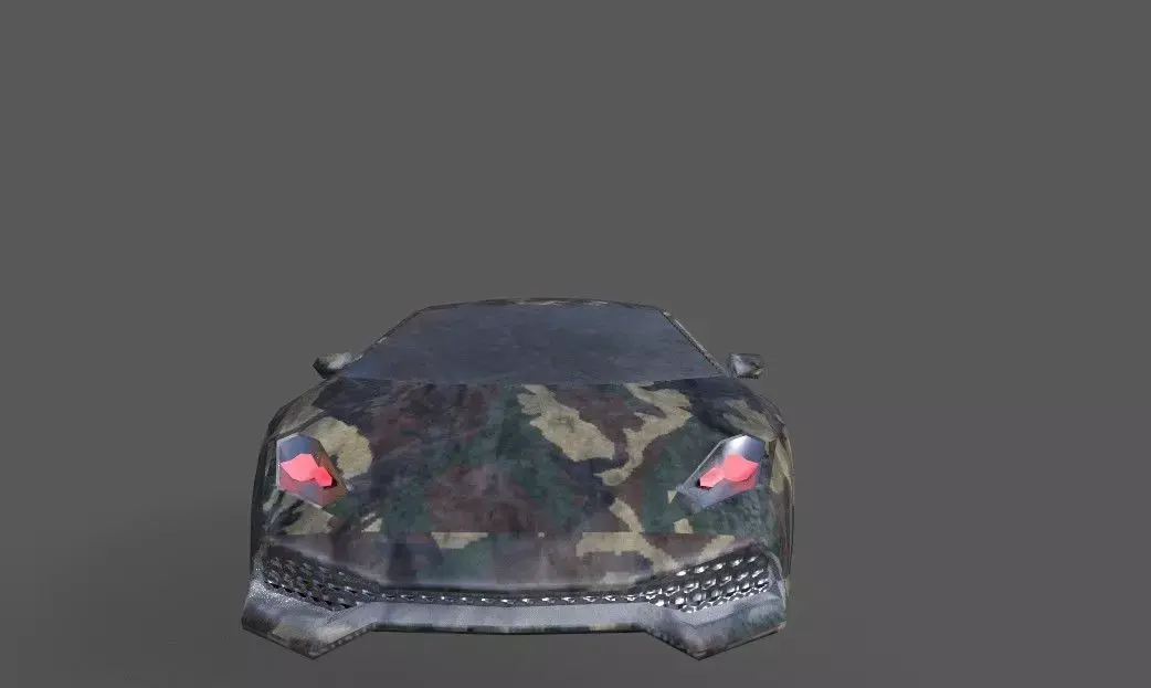 low poly car camouflage Low-poly 3D model