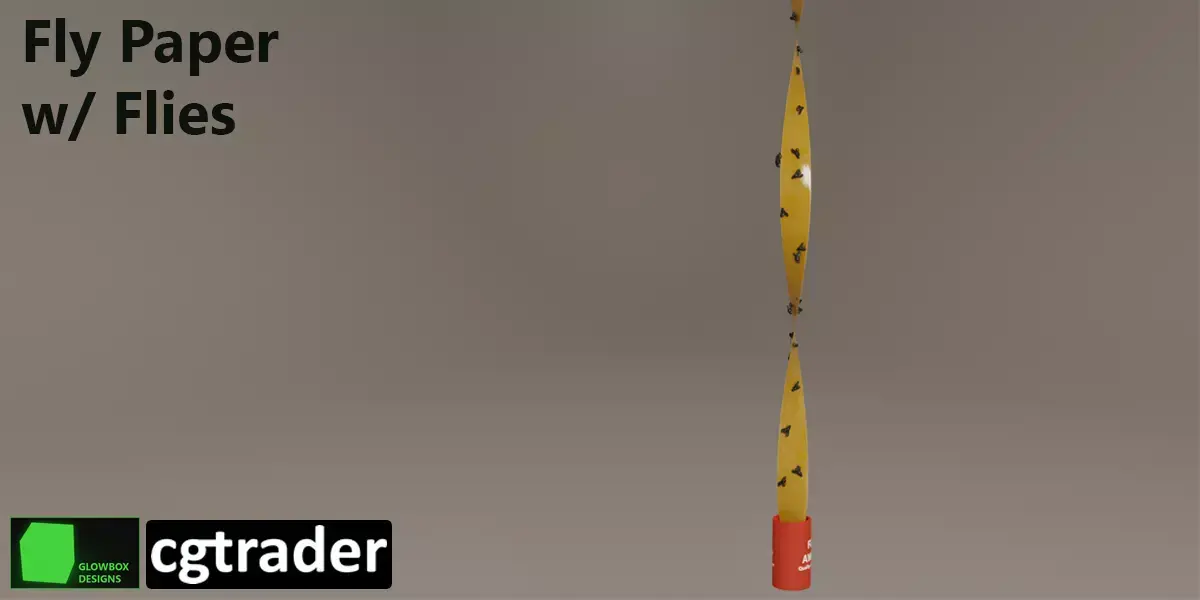 Fly Paper with Dead Flies 3D model