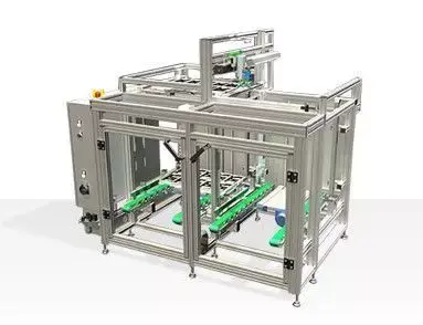 Auto Stocker and Pallet Feeder Receiver Machine-Palletizing Cell 3D model