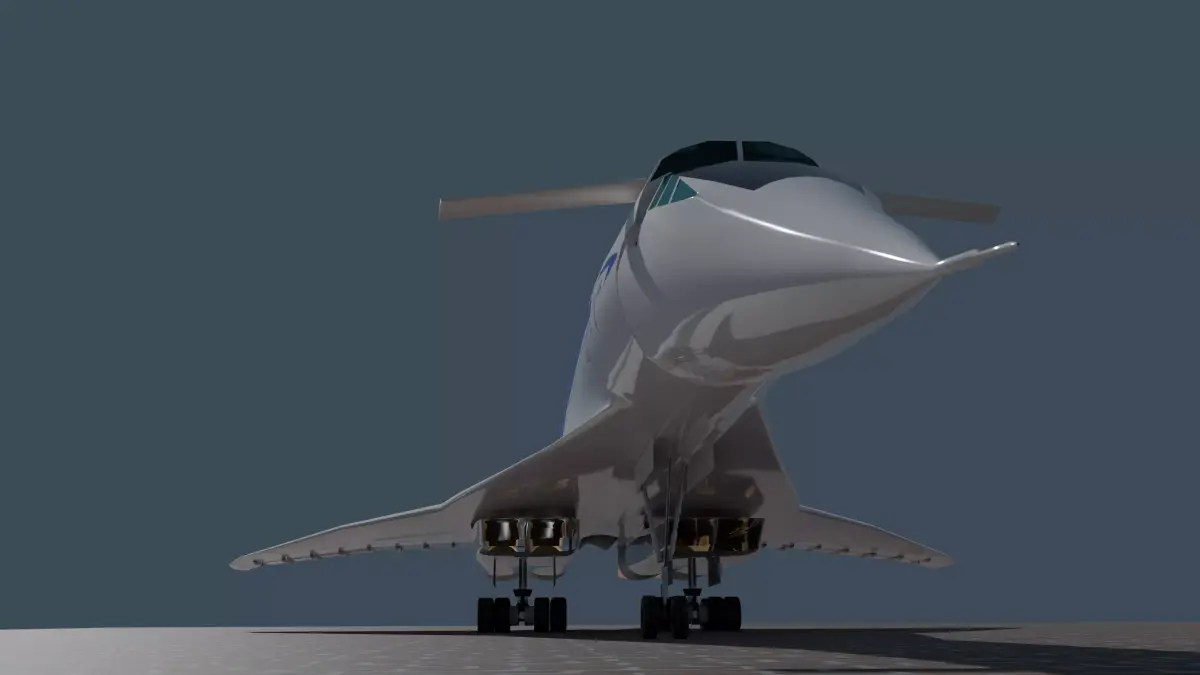 TU 144 dirty Configuration 3D model