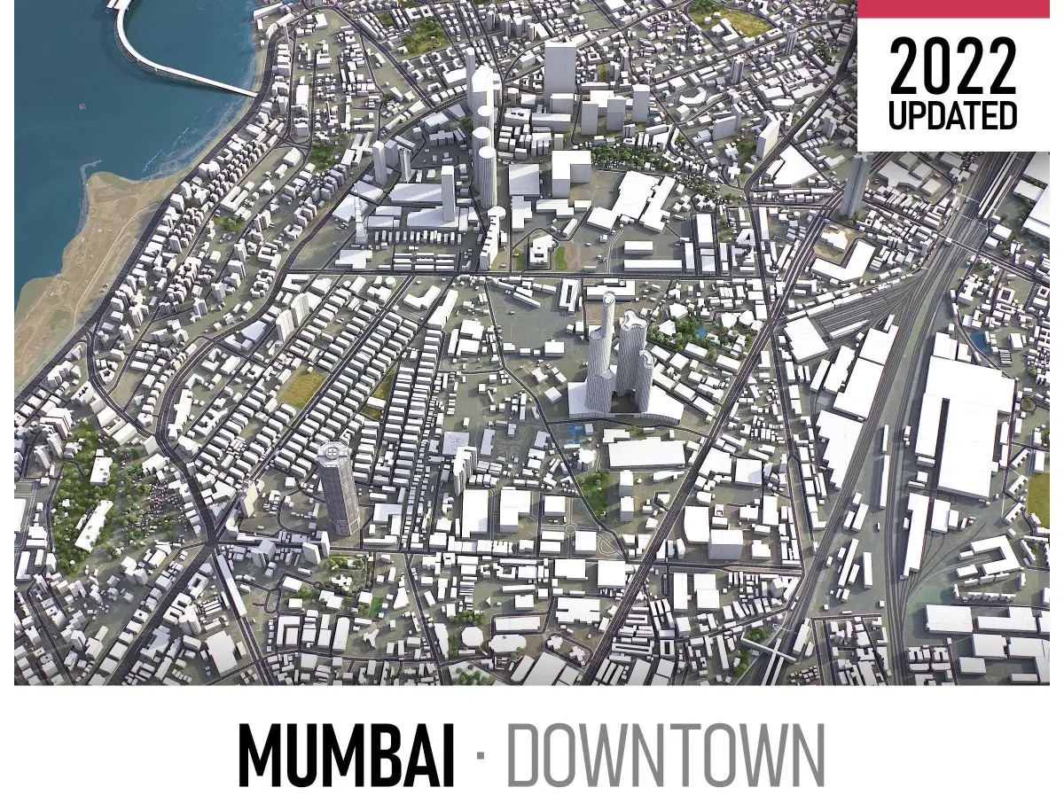 Mumbai - 3D City Model Low-poly 3D model