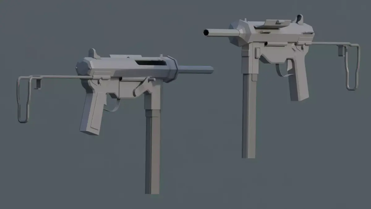 Grease Gun M3 - Low Poly Low-poly 3D model