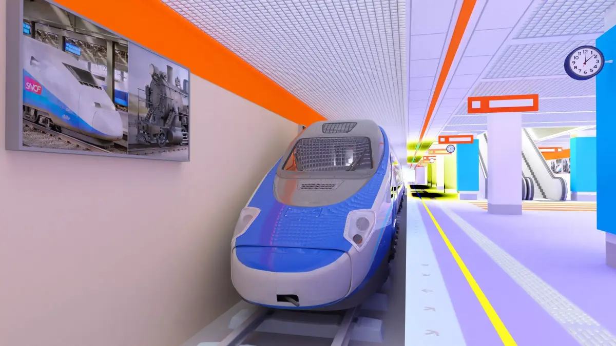 High-Tech Subway and Station 4K 3D model