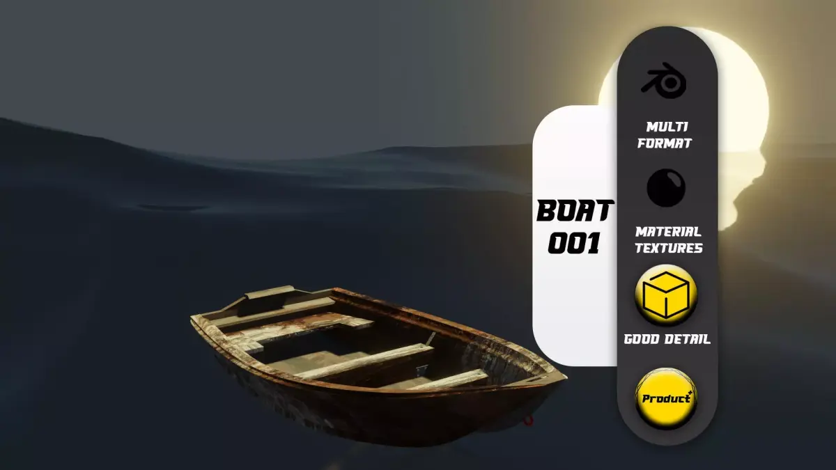 Boat 001 Low-poly 3D model