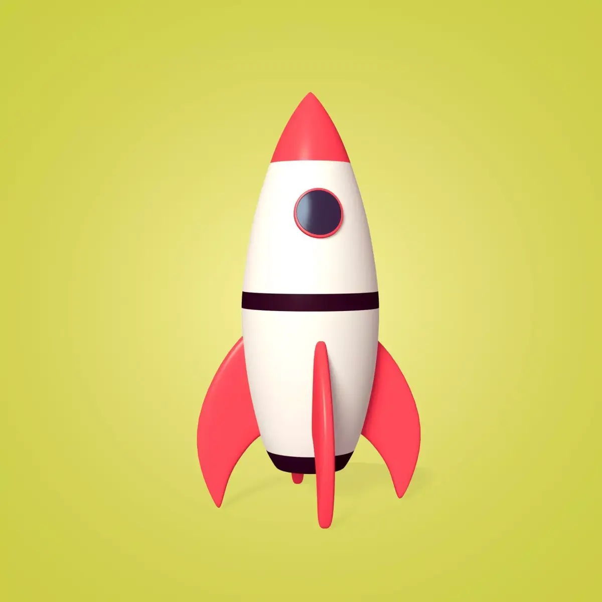 Cartoon Rocket Ship Low-poly 3D model