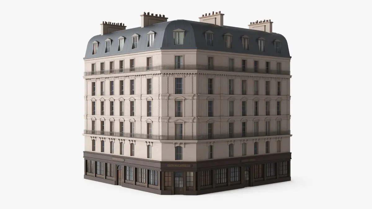 Paris Corner Traditional Building 3D model