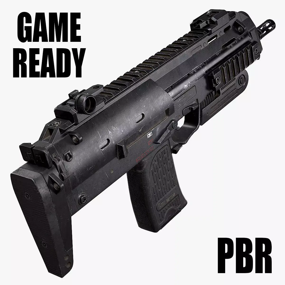 Heckler Koch MP7 A1 Low-poly 3D model
