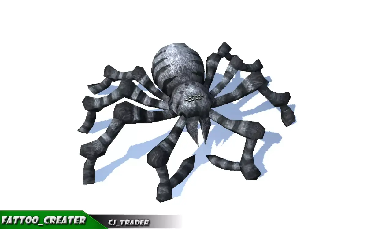 Low-Poly Black Evil Spider Rigged Animated 3d model Low-poly 3D model