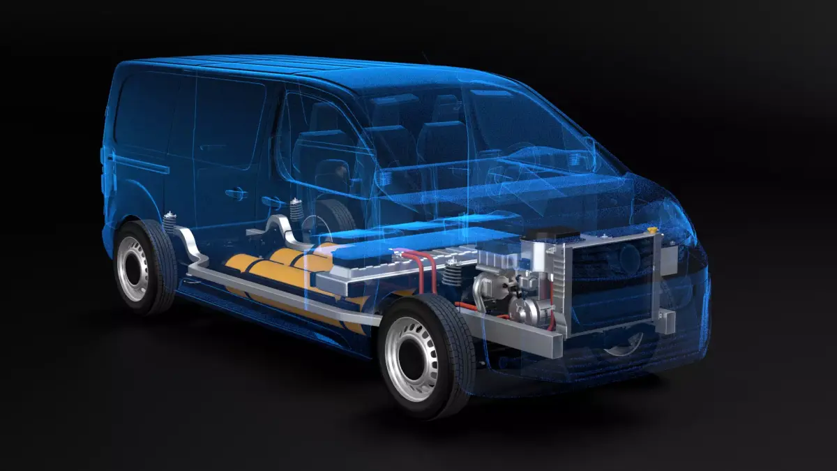 Hydrogen Fuel Cell Van Chassis X-Ray 3D model