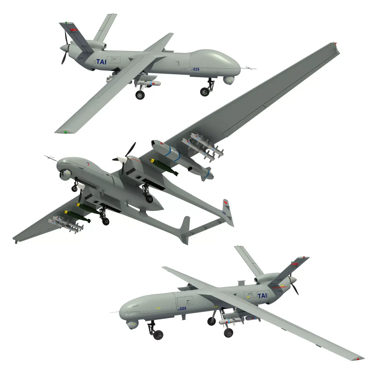 TURKISH UAVs AND DRONEs VOL1 3D model