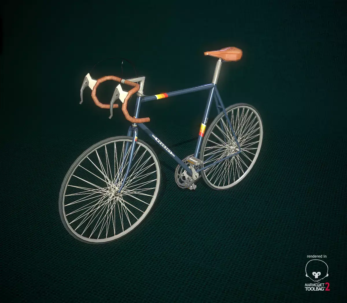 Low poly vintage bicycle Low-poly 3D model