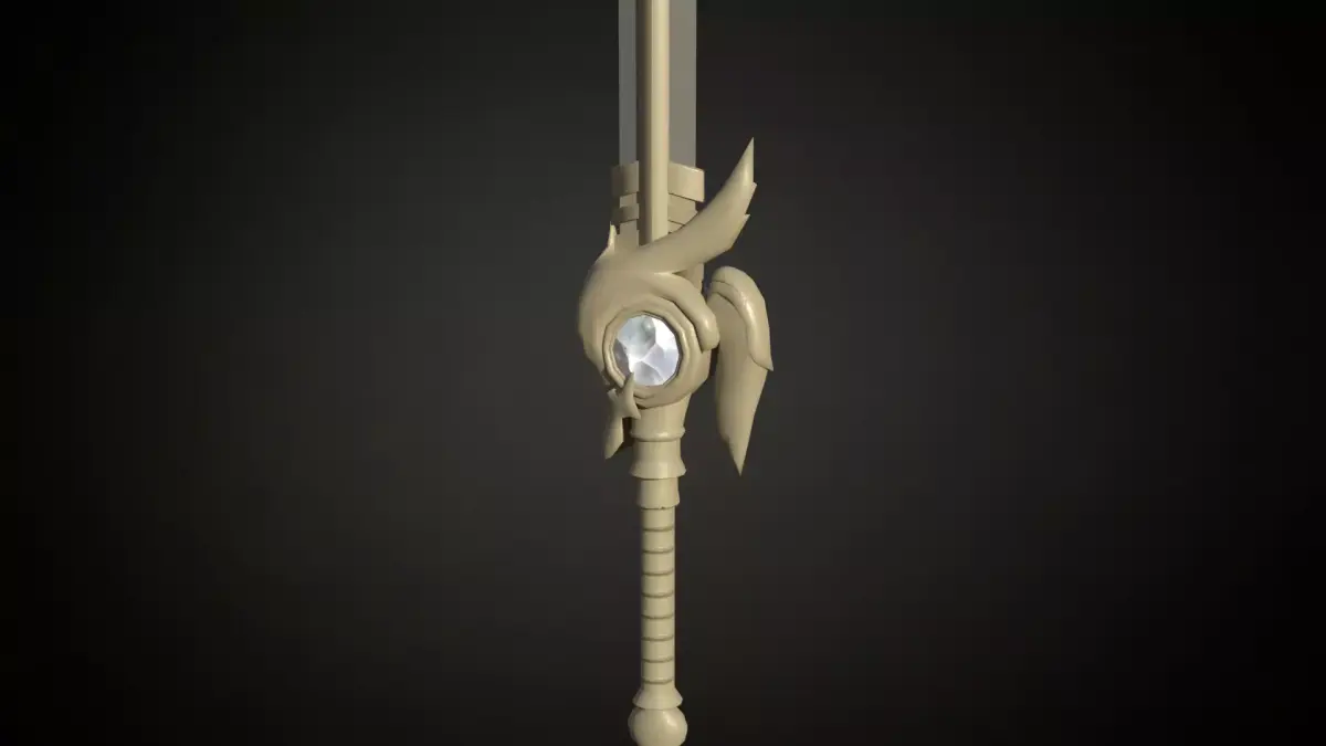 One handed elven sword roblox ready Low-poly 3D model