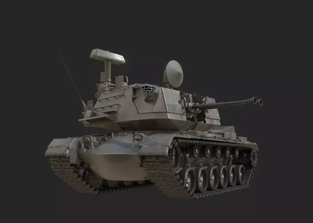3 coatings of USA ARMY M247 self-propelled anti-aircraft gun Low-poly 3D model