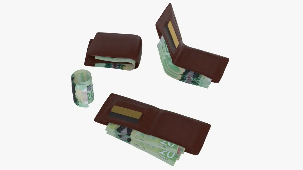 Canada 20 Dollar Wallet Money Purse 3D model