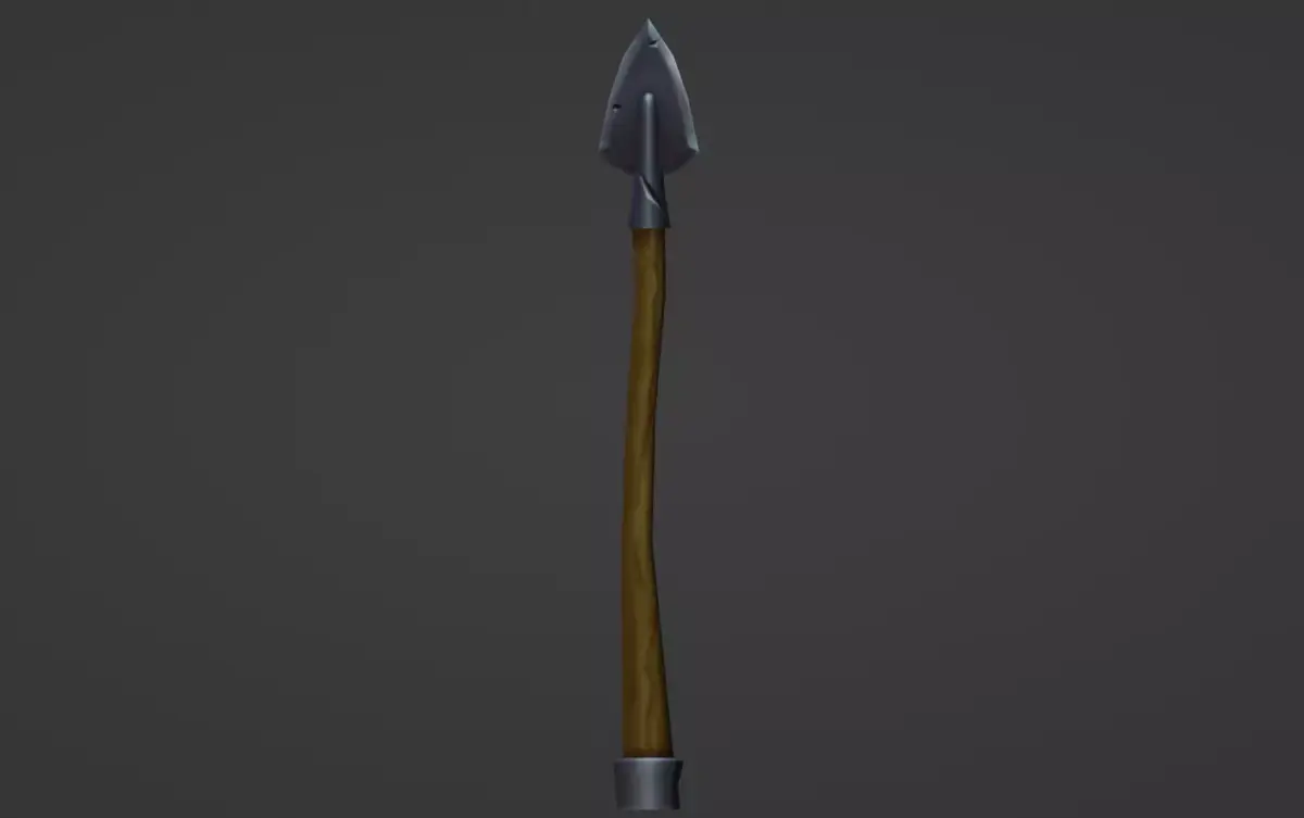 stylized handpaint Spear Free low-poly 3D model
