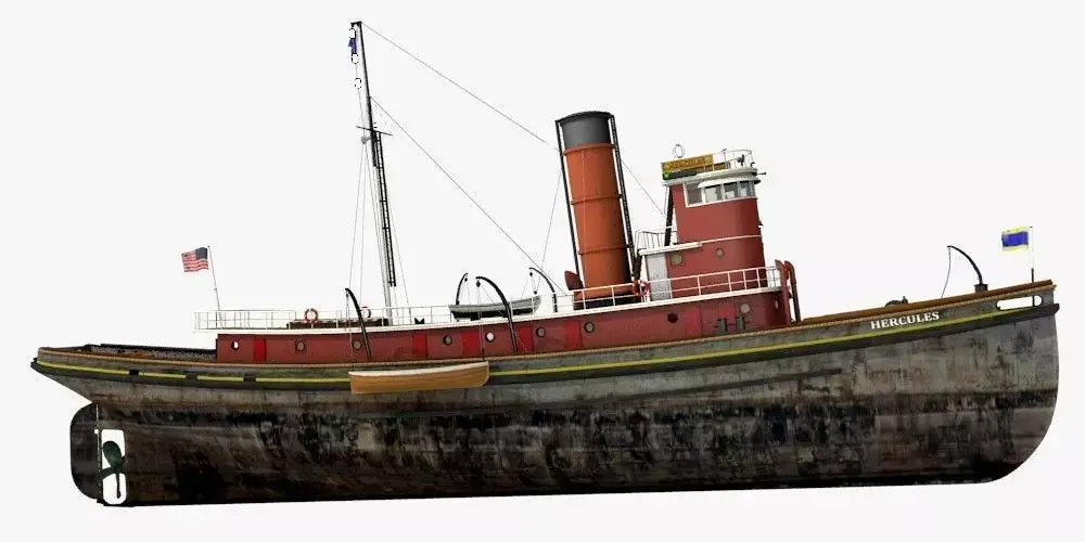 Hercules Tug Ship - 1907 Low-poly 3D model