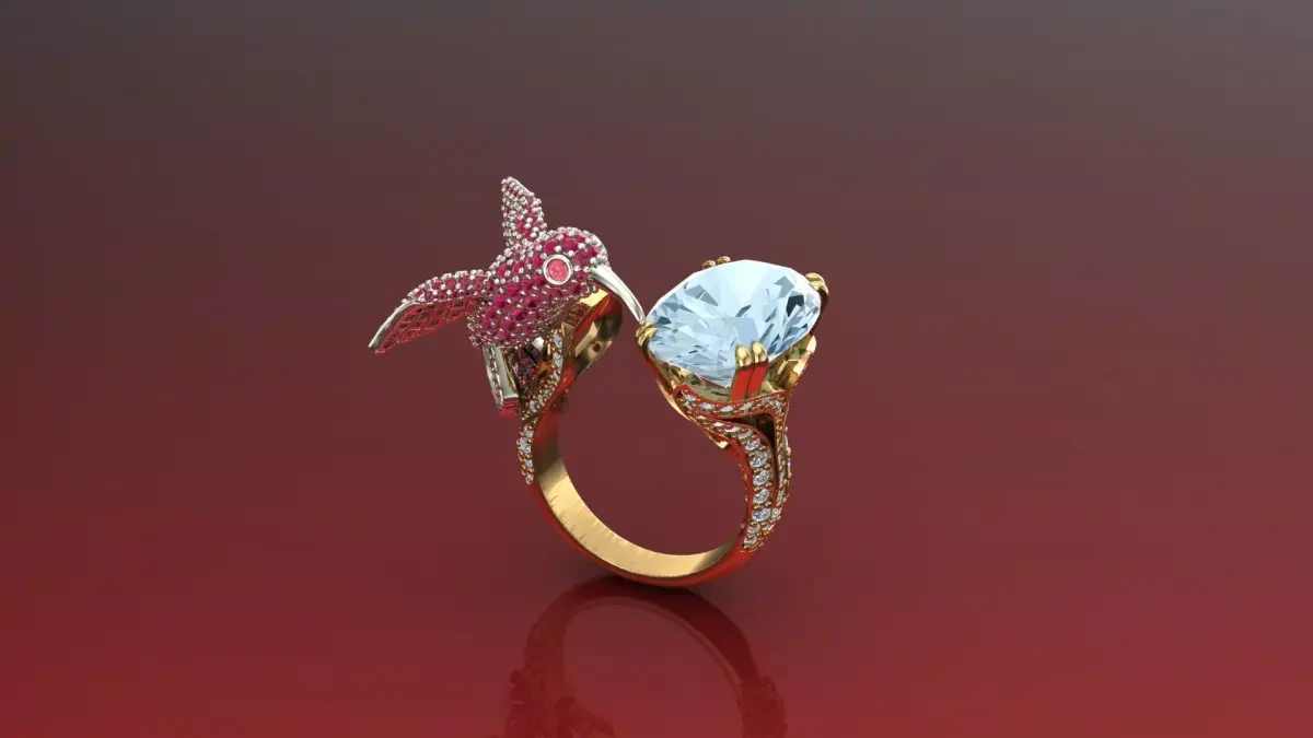 hummingbird ring 3D model