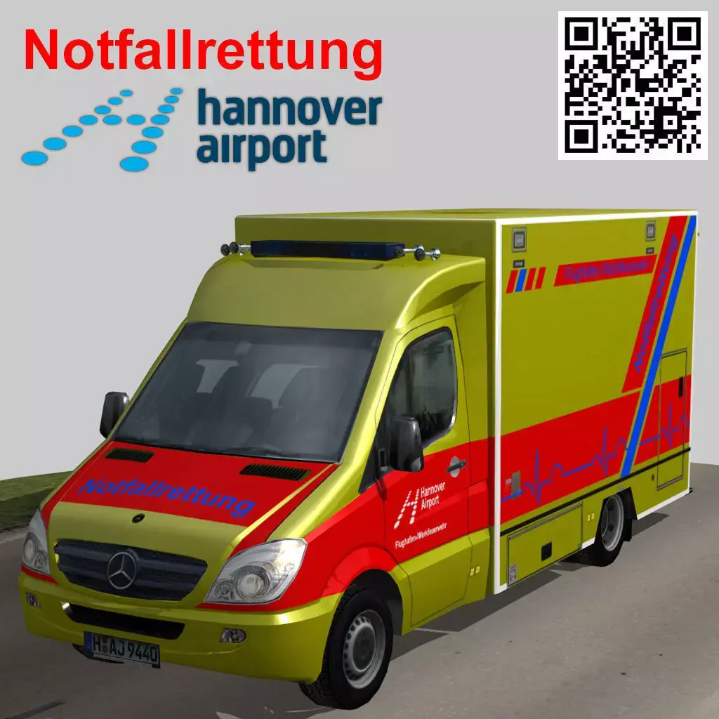 Notfallrettung  Mercedes truck Low-poly 3D model