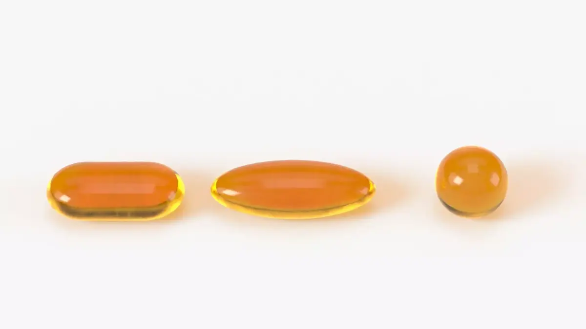 Set of oil pills with 4K PBR tex and color variations Low-poly 3D model