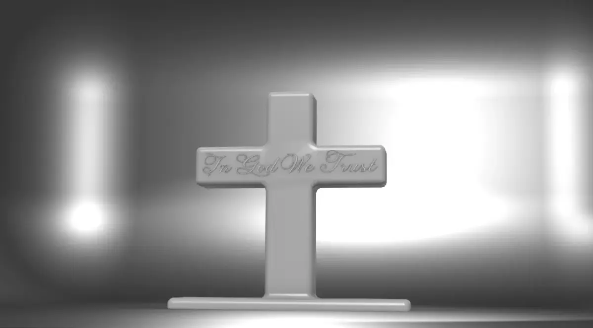 Cross Hood ornament  Low-poly 3D model
