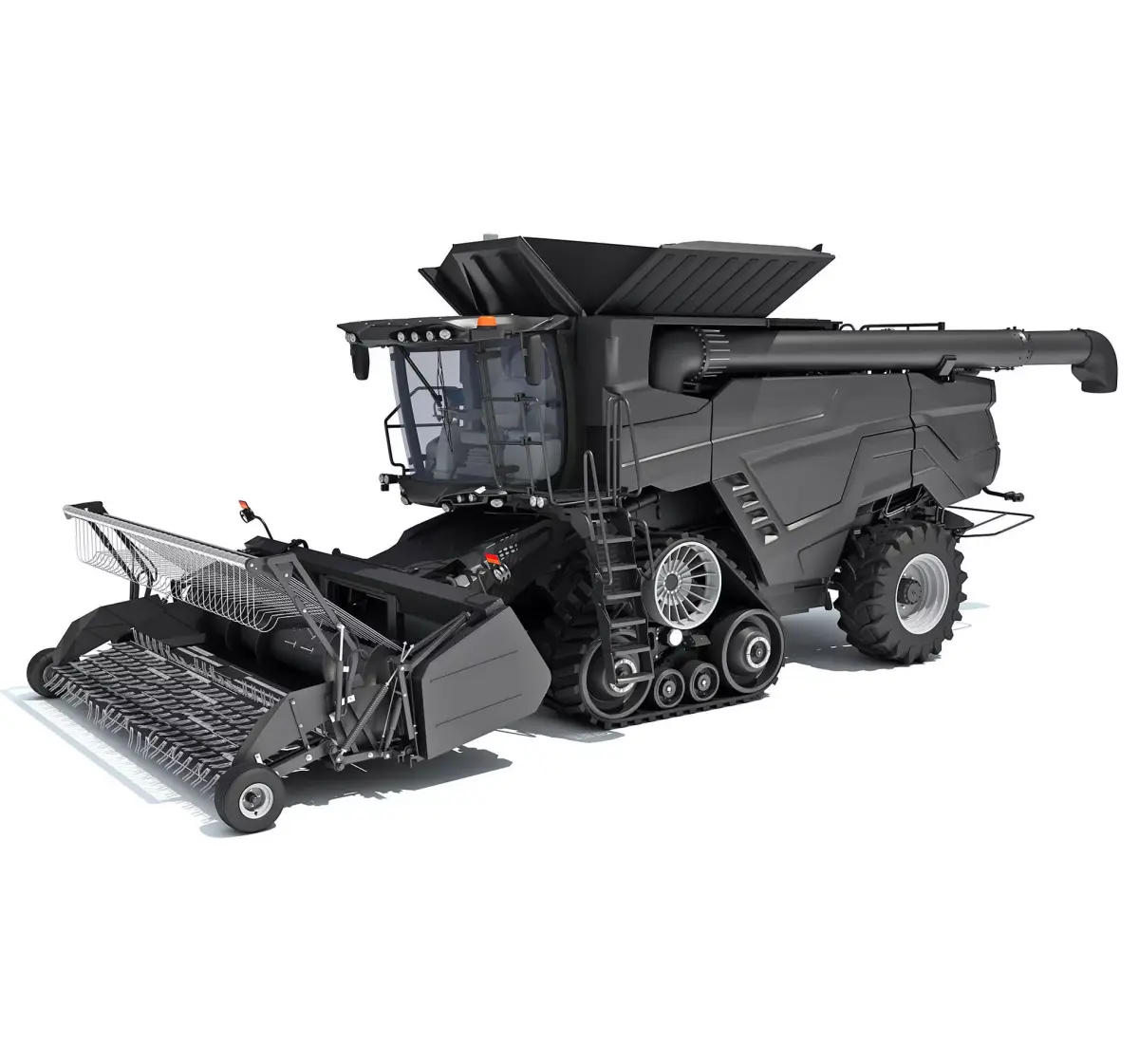 Black Combine Harvester V5 3D model