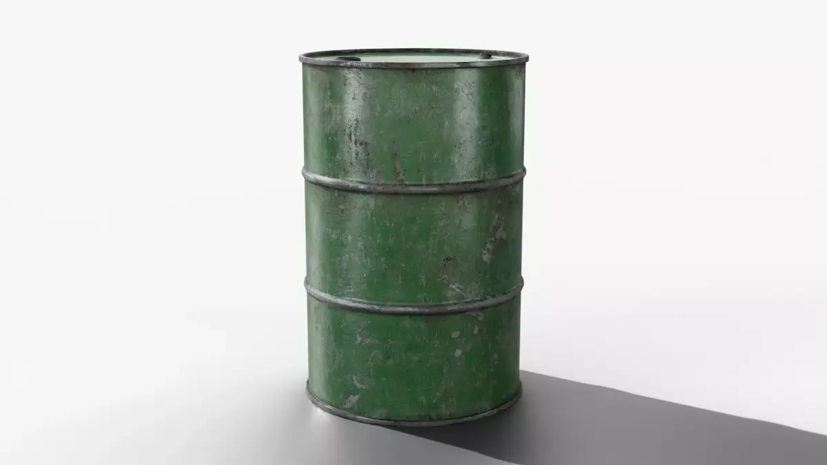 Steel Barrel - Green - Dirty 3D model