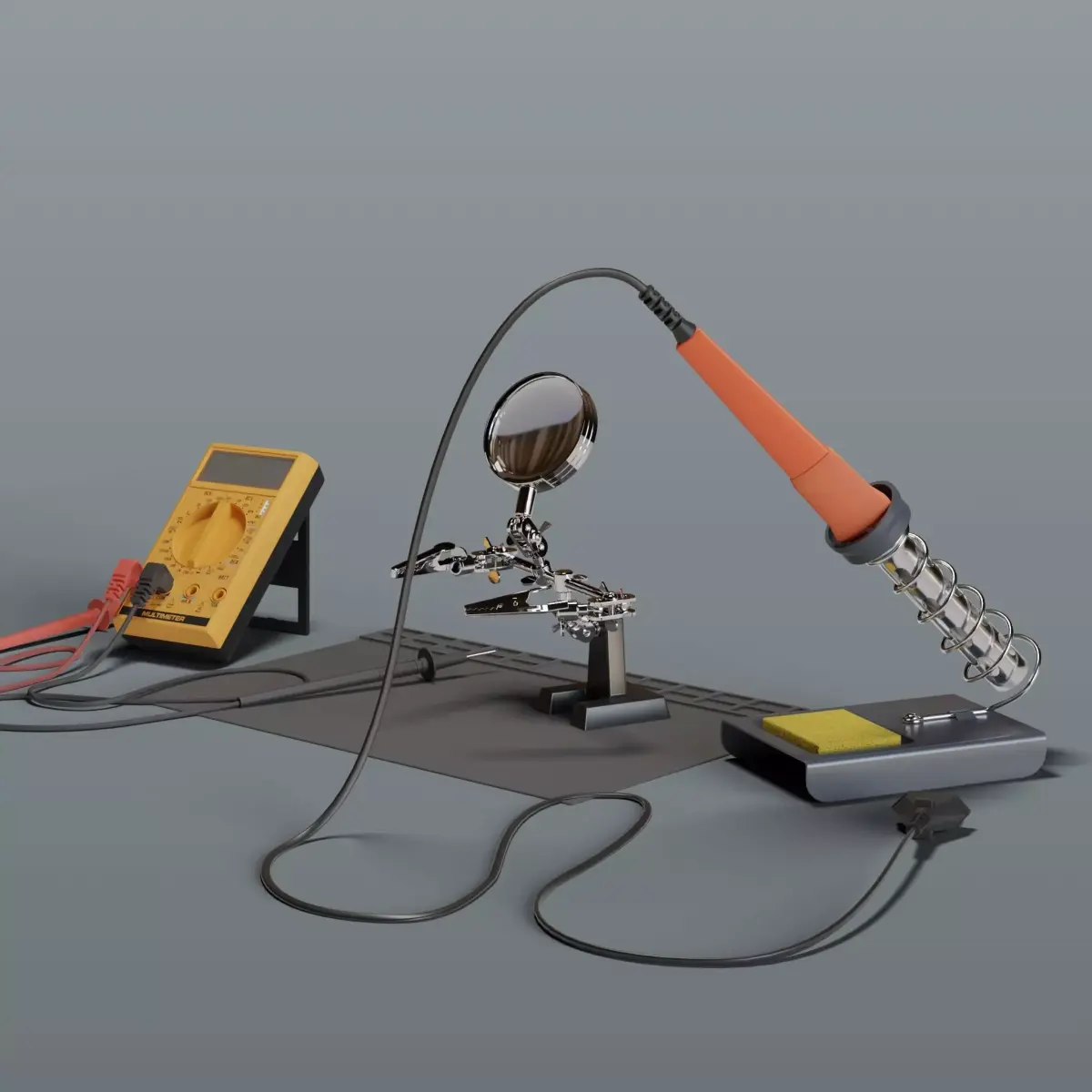 Electronic Soldering Kit Low-poly 3D model