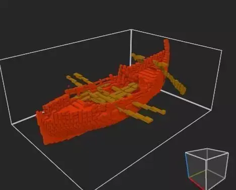 voxel boat2 Free 3D model