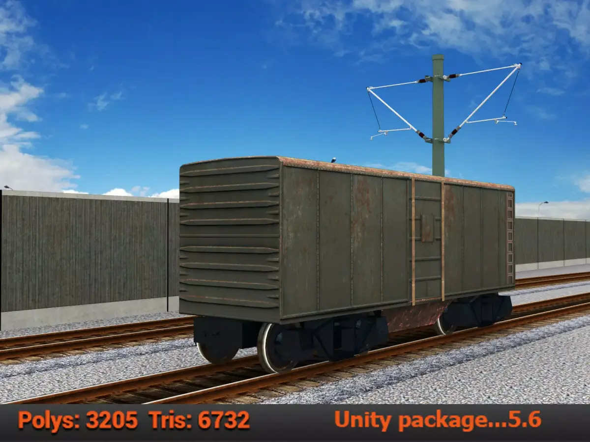 freight wagon Lowpoly Low-poly 3D model
