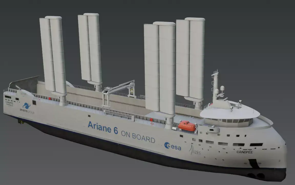 Wind poweredRo-Ro vessel 3D model Low-poly 3D model