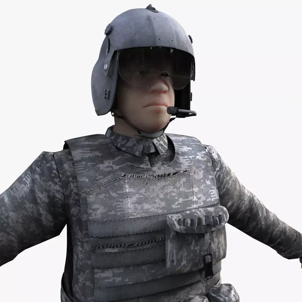 Rigged Blackhawk pilot 3D model