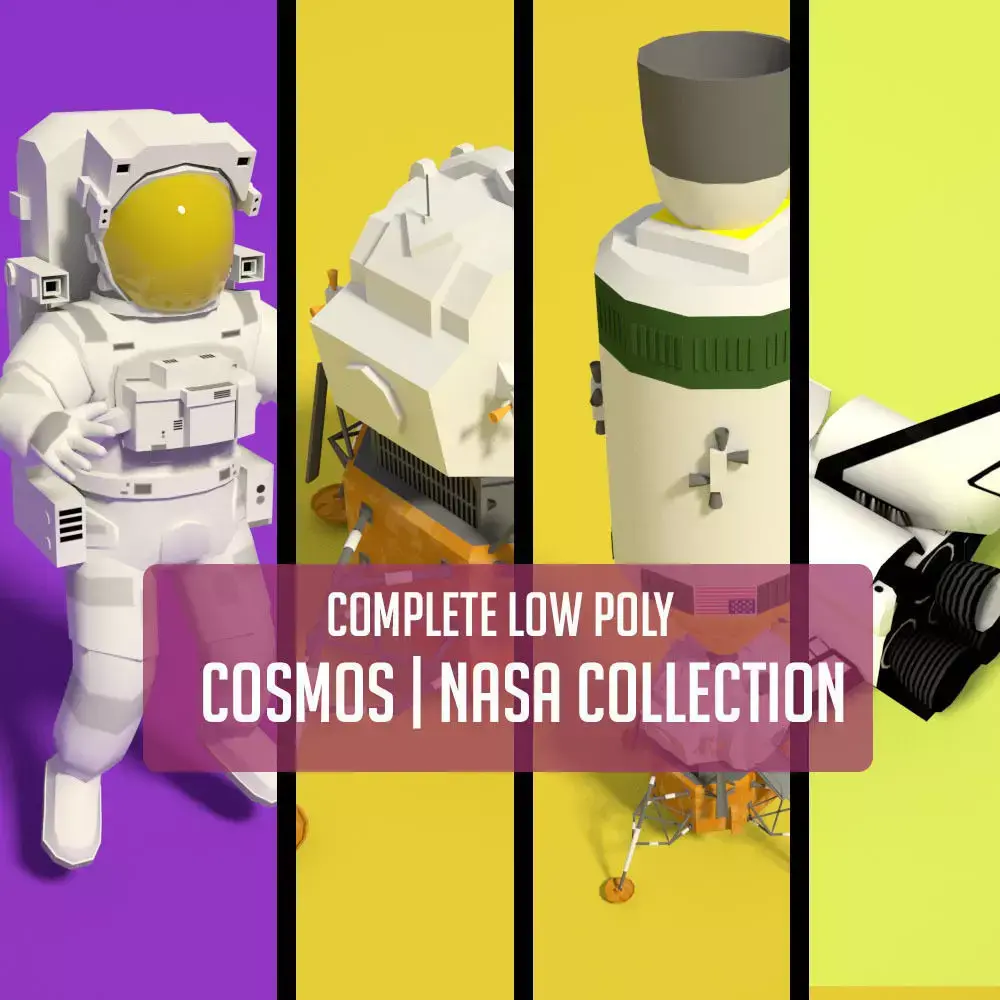 COMPLETE LOW POLY NASA Low-poly 3D model