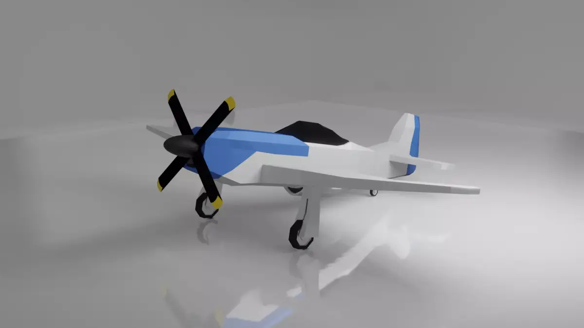 P-51D Mustang Low-poly 3D model