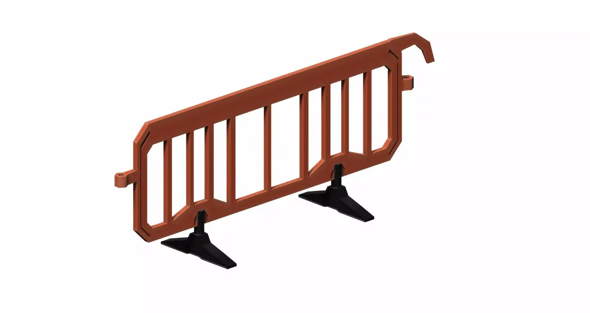 Orange Plastic Traffic Barrier Low-poly 3D model