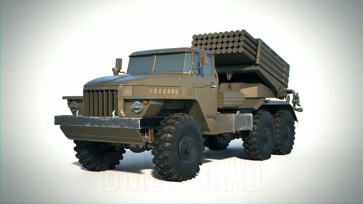 BM-21 Grad PBR Low-poly 3D model