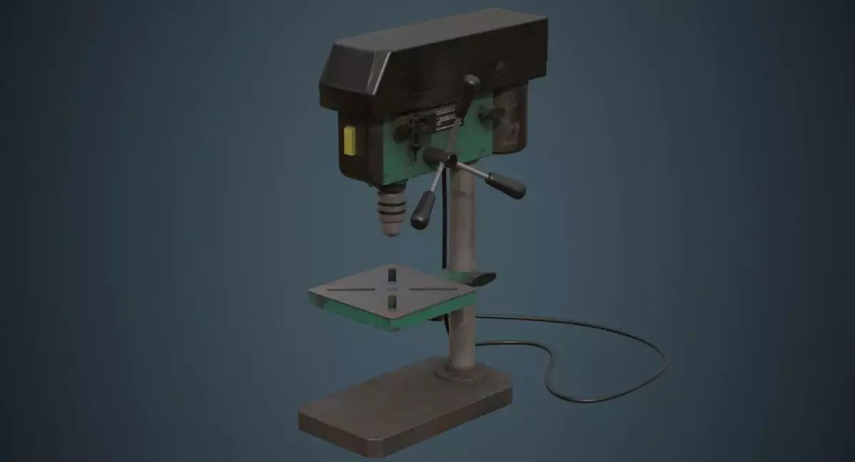 Drill Press 2B Low-poly 3D model