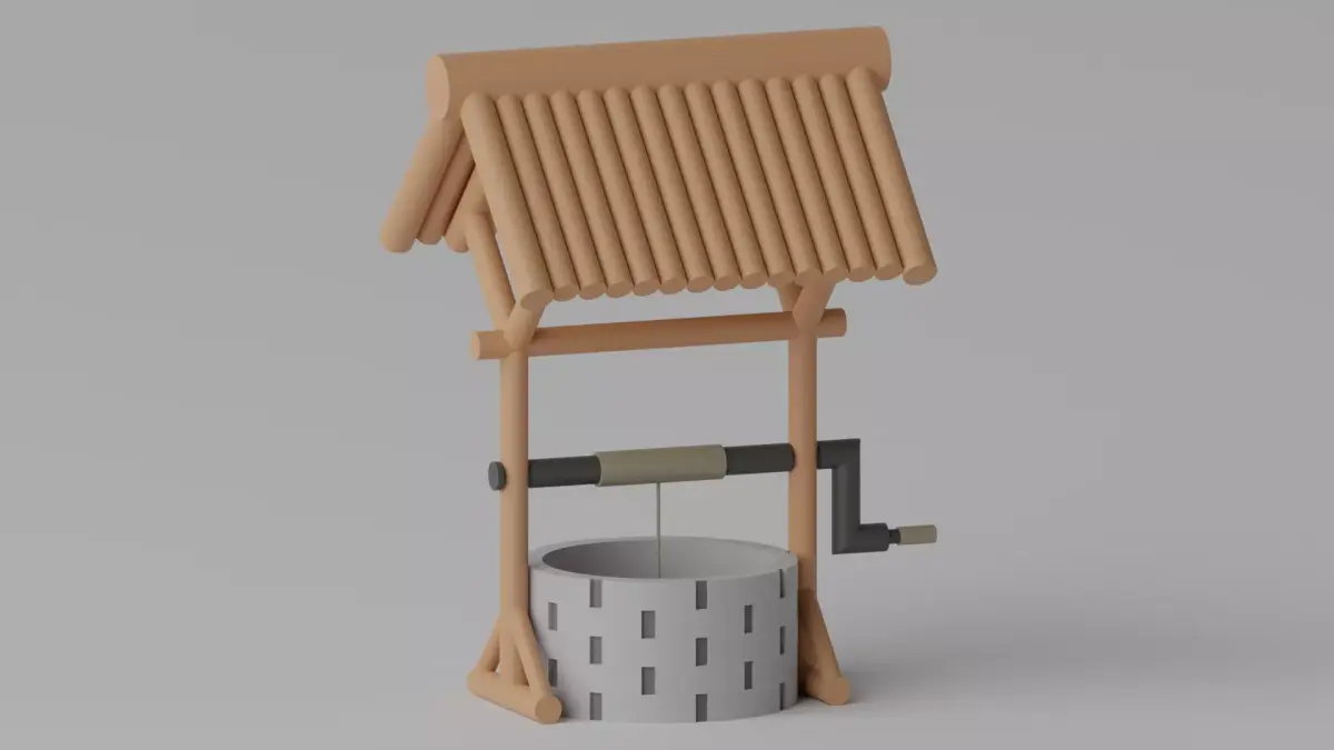 Medieval Stone Water Well 3D model