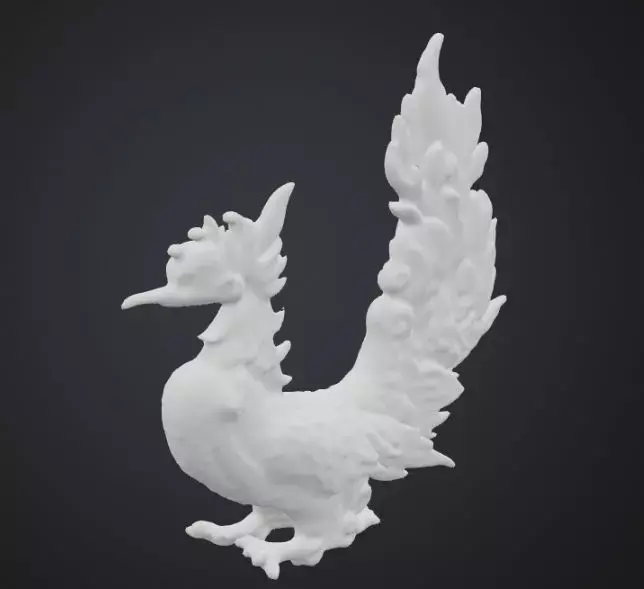 Phoenix elegance Low-poly 3D model