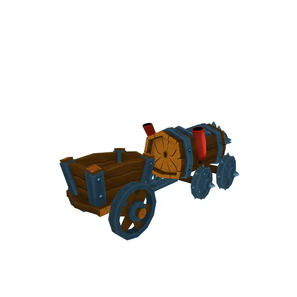 Driller and Cart lowpoly stylized with handpainted textures Low-poly 3D model