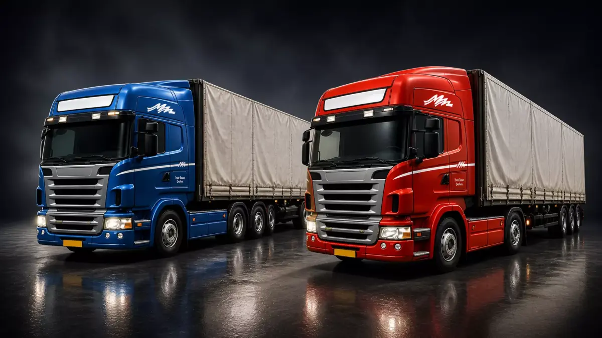 transport truck Heavy  semi  Truck European Cargo Semi Truck 3D Model Pack