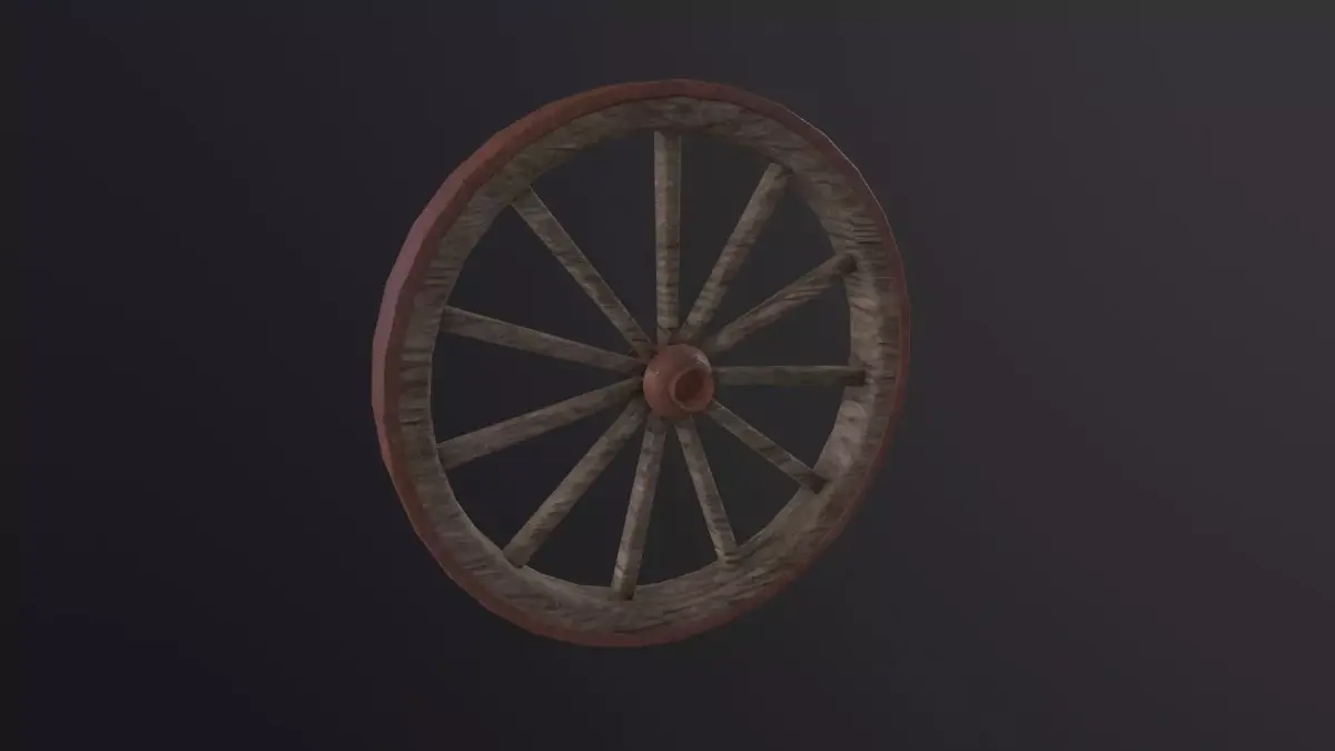Wagon Wheel 3D Model Low-poly 3D model