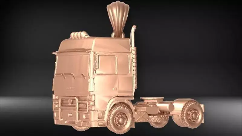 Semi Trailer Truck Pendant Necklace Jewelry  3D print model
