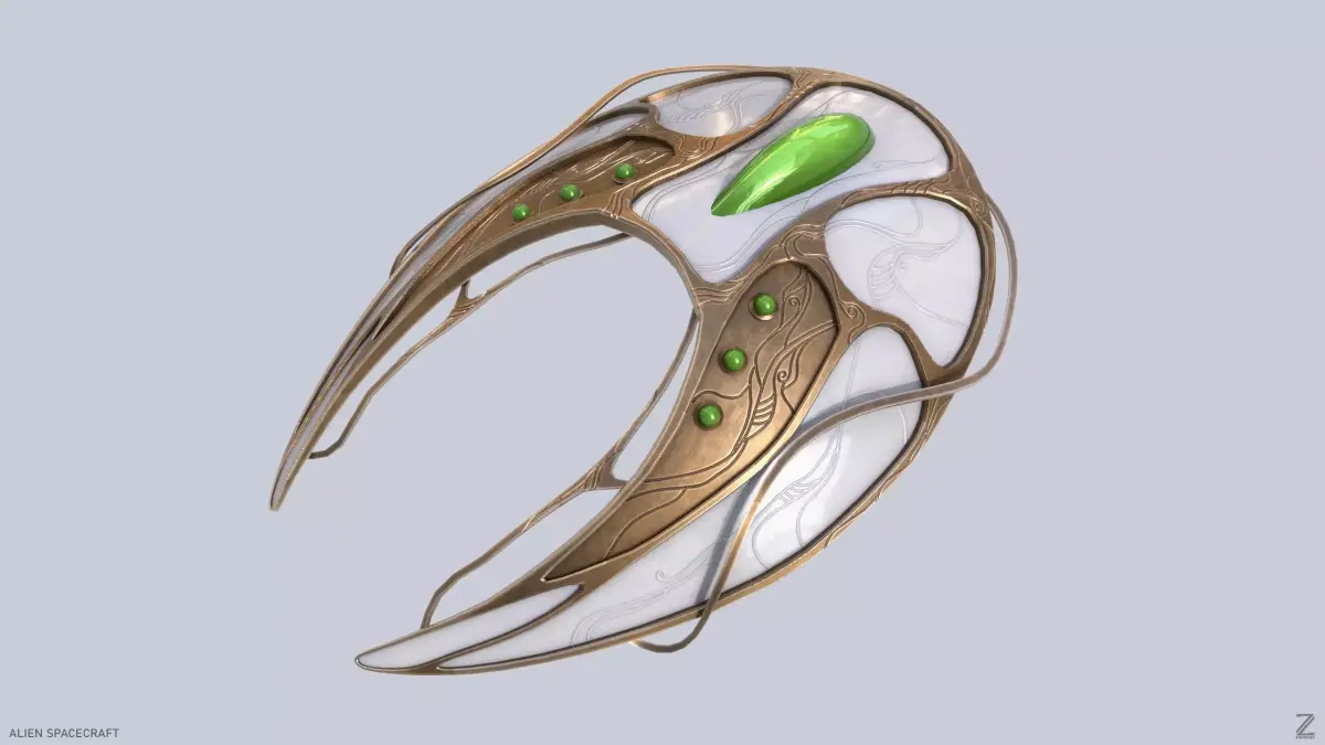 Alien spacecraft Low-poly 3D model by Anima-Z