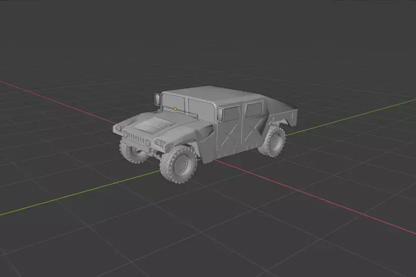 Humvee orange military vehicle Low-poly 3D model
