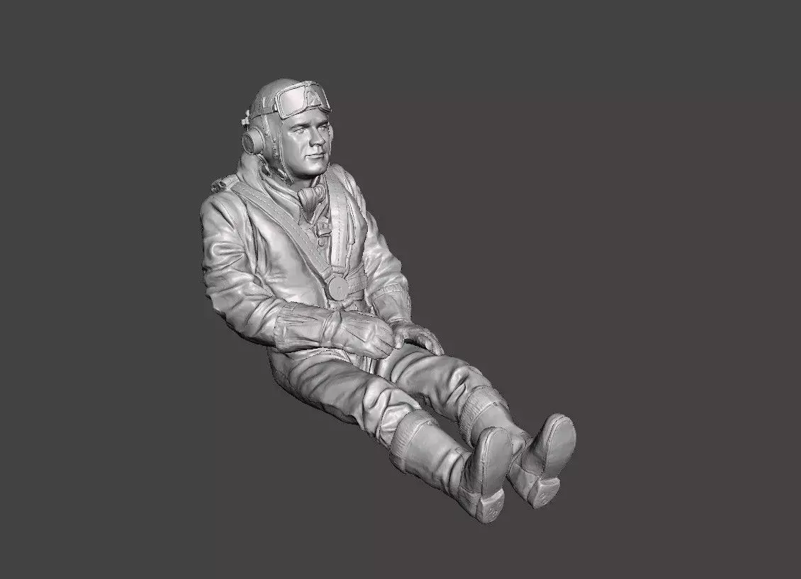 WWII RAF Spitfire pilot 3D print model